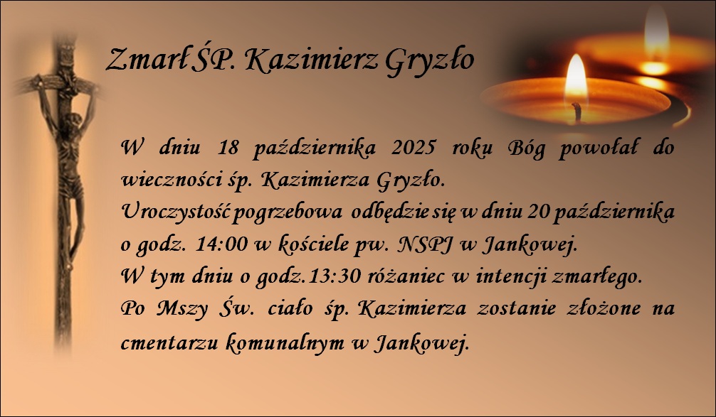 ZMARŁ ŚP. KAZIMIERZ GRYZŁO